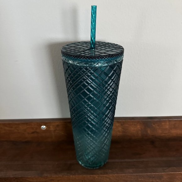 STARBUCKS Jade Ombre Teal Green Jewel Venti 24oz Tumbler Clear Gradient Crystal - Picture 6 of 15